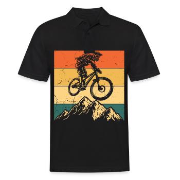 MTB Kleidung Kinder, Erwachsene MTB Geschenk Mount - Männer Poloshirt - Schwarz - Vorne - Kai (181cm)