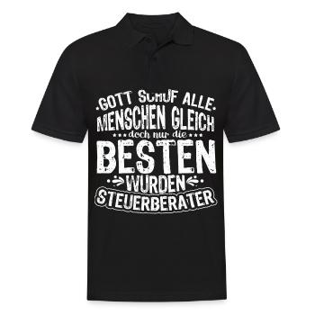Gott Schuf Alle Menschen Gleich Steuerberater Steu - Männer Poloshirt - Schwarz - Vorne - Kai (181cm)
