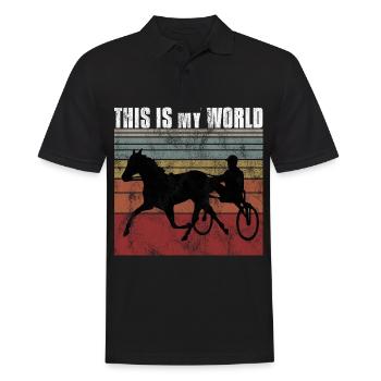 Ceci est mon World Trotting Races Retro - Polo Homme - noir - Devant - Kai (181cm)