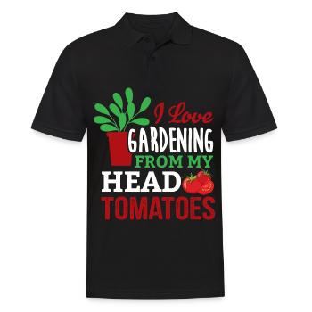 Gardener in the garden Hobby gardener cares for plants - Men's Polo Shirt - black - Front - Kai (181cm)