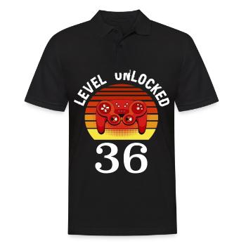 Level 36 unlocked 36 Geburtstag 36 Jahre alt - Männer Poloshirt - Schwarz - Vorne - Kai (181cm)