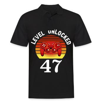 Level 47 unlocked 47 Birthday 47 years old - Men's Polo Shirt - black - Front - Kai (181cm)