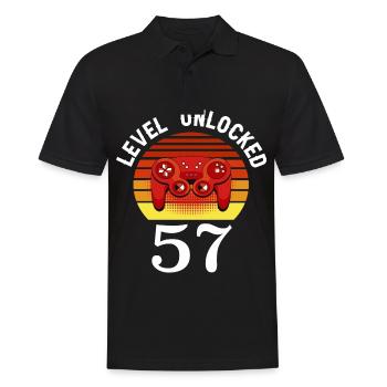 Level 57 unlocked 57 Birthday 57 years old - Men's Polo Shirt - black - Front - Kai (181cm)
