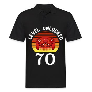 Level 70 unlocked 70 Geburtstag 70 Jahre alt - Männer Poloshirt - Schwarz - Vorne - Kai (181cm)