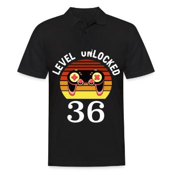 Level 36 unlocked 36 Geburtstag 36 Jahre alt - Männer Poloshirt - Schwarz - Vorne - Kai (181cm)