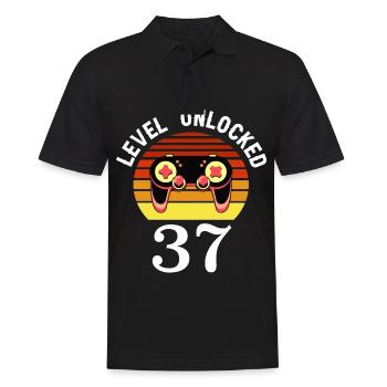 Level 37 unlocked 37 Birthday 37 years old - Men's Polo Shirt - black - Front - Kai (181cm)