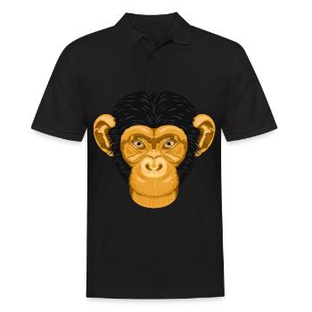 Monkey Chimpanzee Monkey - Men's Polo Shirt - black - Front - Kai (181cm)