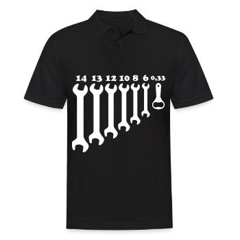 0,33 mécanicien d'alcool à clé - Polo Homme - noir - Devant - Kai (181cm)