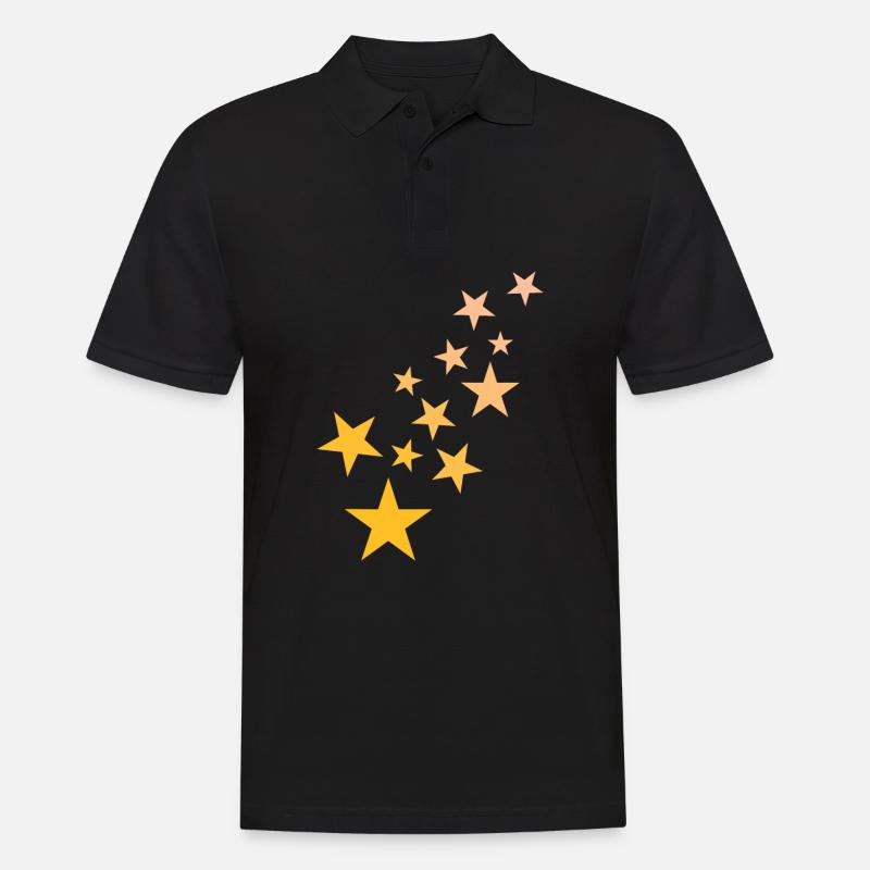 Stern Sternchen Muster Sternenhimmel - Männer Poloshirt - Schwarz