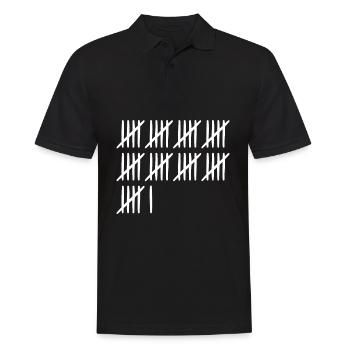 46 Geburtstag Strichliste 46 Jahre alt - Männer Poloshirt - Schwarz - Vorne - Kai (181cm)