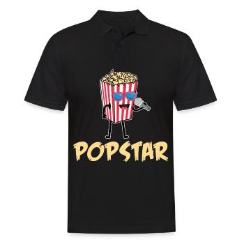 Popcorn - Männer Poloshirt - Schwarz - Vorne - Kai (181cm)