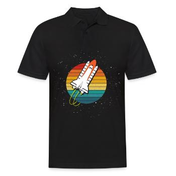 Raumschifft Galaxy Weltraum - Männer Poloshirt - Schwarz - Vorne - Kai (181cm)