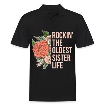 Rockin' the oldest sister life Design für die - Männer Poloshirt - Schwarz - Vorne - Kai (181cm)