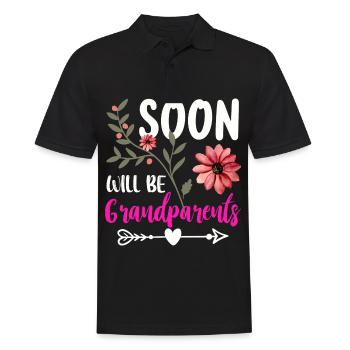 Bald werden wir Oma und Opa, Wir werden Großeltern - Männer Poloshirt - Schwarz - Vorne - Kai (181cm)