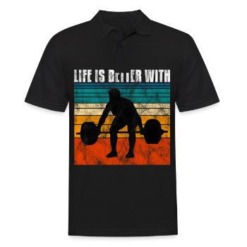 life is better with bodybuilding GYM Bodybuilder - Men's Polo Shirt - black - Front - Kai (181cm)