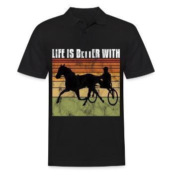 La vie est meilleure avec Harness Racing Trotting Trot - Polo Homme - noir - Devant - Kai (181cm)