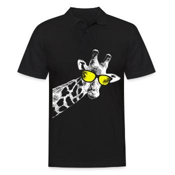 Giraffe Sonnenbrille Party Musik Giraffenliebe Gir - Männer Poloshirt - Schwarz - Vorne - Kai (181cm)