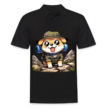 Chien Randonnée Aventure Chiot Vêtements - Polo Homme - noir - Devant - Kai (181cm)