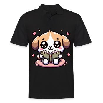 Dog Reading Reading Rover Rompers - Men's Polo Shirt - black - Front - Kai (181cm)