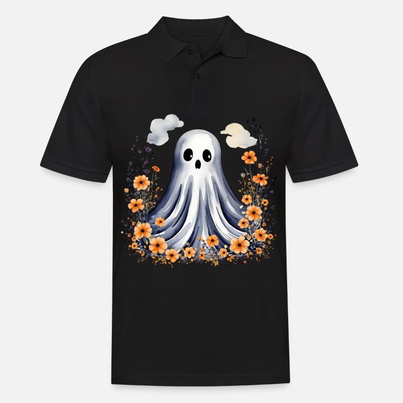 Niedlicher kleiner Geist - Männer Poloshirt - Schwarz