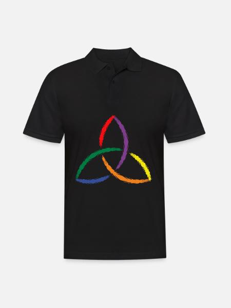 Celtic symbol Triquetra Rainbow - Men's Polo Shirt - black
