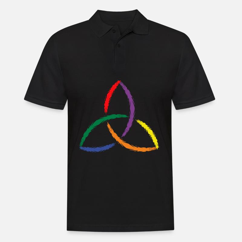 Keltisches Symbol Triquetra Regenbogen - Männer Poloshirt - Schwarz