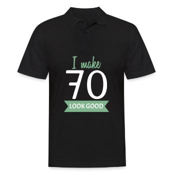 70 Geburtstag Spruch - Männer Poloshirt - Schwarz - Vorne - Kai (181cm)