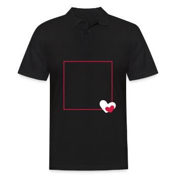 Herz Rahmen Ornament Linie Anpassbar - Männer Poloshirt - Schwarz - Vorne - Kai (181cm)