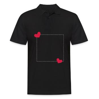 Heart Frame Ornament Line - Men's Polo Shirt - black - Front - Kai (181cm)