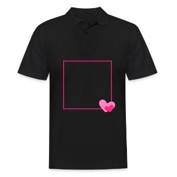 Herz Rahmen Ornament Linie Anpassbar - Männer Poloshirt - Schwarz - Vorne - Kai (181cm)