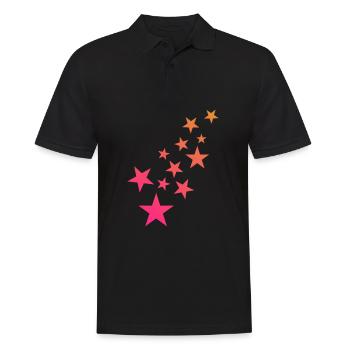 Star asterisk pattern decoration - Men's Polo Shirt - black - Front - Kai (181cm)