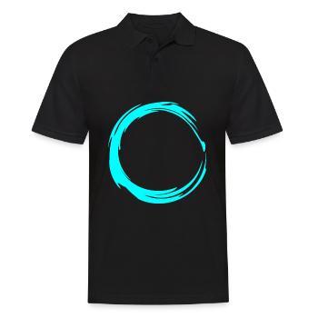 Circle Design Symbol Round Water Blue - Men's Polo Shirt - black - Front - Kai (181cm)