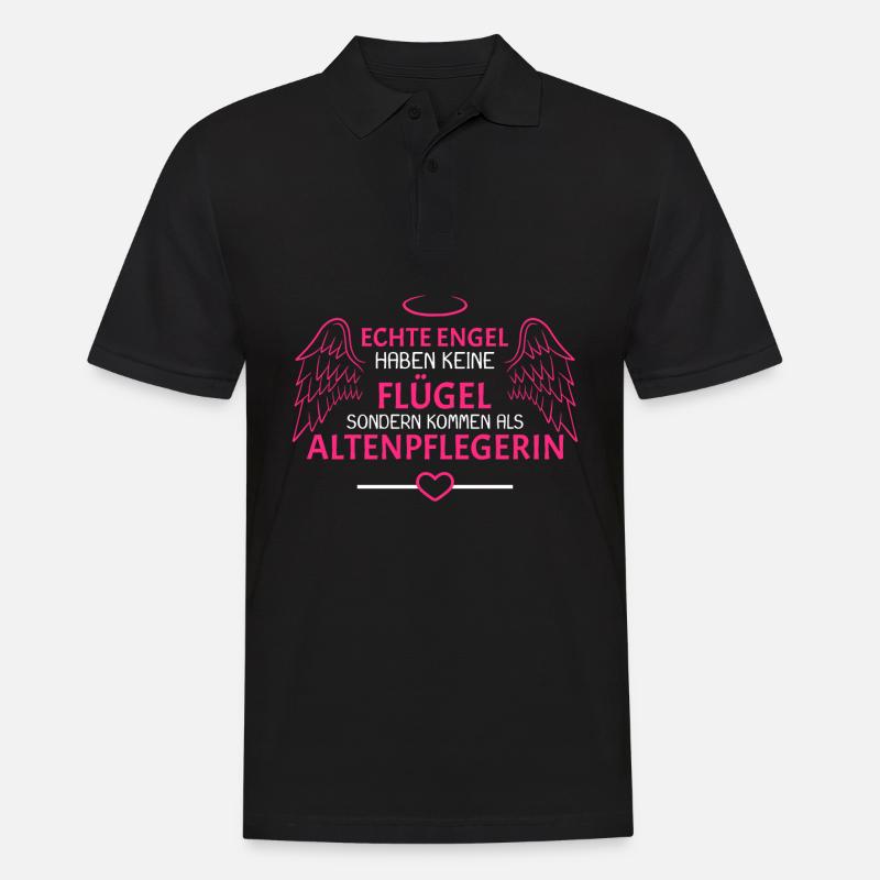 Altenpflegerin Engel Geschenk - Männer Poloshirt - Schwarz