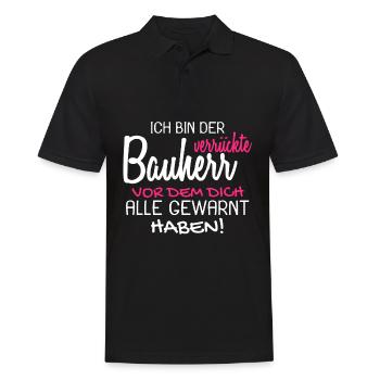 Bauherr Bauherren Baubeginn Hausbau Geschenk - Männer Poloshirt - Schwarz - Vorne - Kai (181cm)