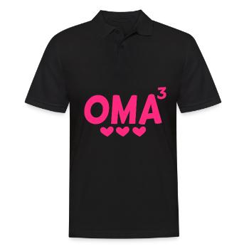 Oma hoch Drei - Dreifache Oma - Männer Poloshirt - Schwarz - Vorne - Kai (181cm)