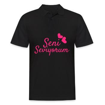 Seni Seviyorum Turkish - Men's Polo Shirt - black - Front - Kai (181cm)