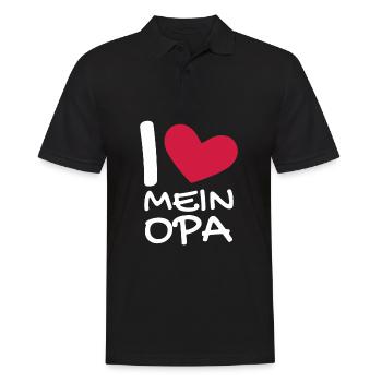 Ich liebe mein Opa - Männer Poloshirt - Schwarz - Vorne - Kai (181cm)