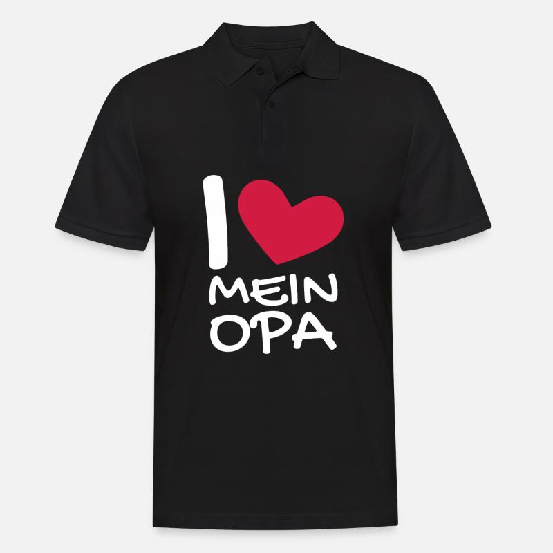 Ich liebe mein Opa - Männer Poloshirt - Schwarz