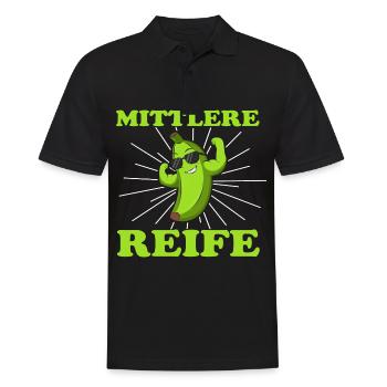 Mittlere Reife Banane Schulabschluss Realschule - Männer Poloshirt - Schwarz - Vorne - Kai (181cm)