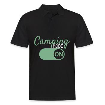 Camping Mode On - Männer Poloshirt - Schwarz - Vorne - Kai (181cm)