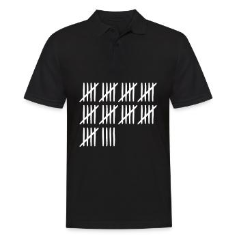 49. Geburtstag Strichliste 49 Jahre alt - Männer Poloshirt - Schwarz - Vorne - Kai (181cm)