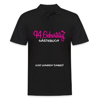 94 Geburtstag Gästebuch 94 Jahre Geschenk - Männer Poloshirt - Schwarz - Vorne - Kai (181cm)