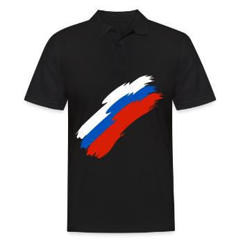 Russie drapeau couleurs - Polo Homme - noir - Devant - Kai (181cm)