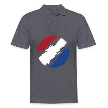 Netherlands Flag Flag Circle - Men's Polo Shirt - charcoal grey - Front - Nico (186cm)