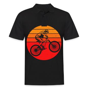 MTB - Vintage Mountain Bike MTB Bike Fahrer Gesche - Männer Poloshirt - Schwarz - Vorne - Kai (181cm)