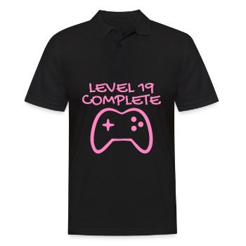 19. Geburtstag - Gamer 19 - 19 Jahre Geschenk - Männer Poloshirt - Schwarz - Vorne - Kai (181cm)