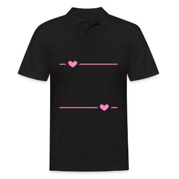 Linie Herz Strich Ornament - Männer Poloshirt - Schwarz - Vorne - Kai (181cm)