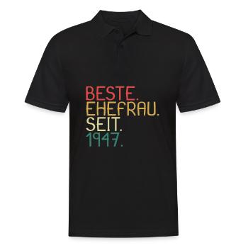 Beste Ehefrau Seit 1947 - Jahrestag Geschenk - Männer Poloshirt - Schwarz - Vorne - Kai (181cm)