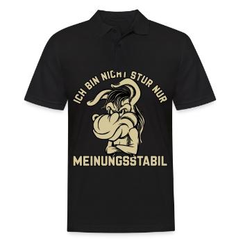 Ich bin nicht stur - nur meinungsstabil Esel - Männer Poloshirt - Schwarz - Vorne - Kai (181cm)