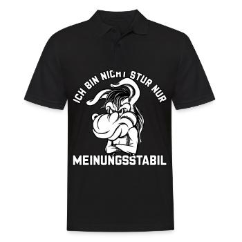 Ich bin nicht stur - nur meinungsstabil Esel - Männer Poloshirt - Schwarz - Vorne - Kai (181cm)